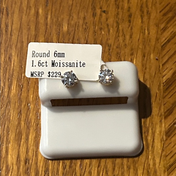 Moissanite Jewelry - Moissanite Stud Earrings in Silver